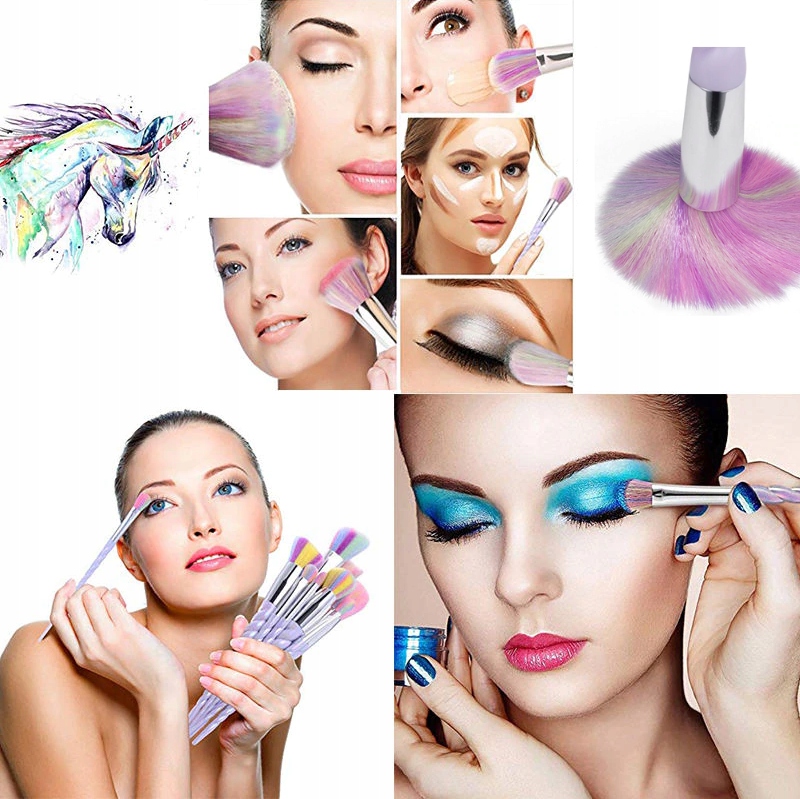 PĘDZLE BRYLANTOWE ZESTAW DO MAKIJAŻU 10 SZT Stan opakowania oryginalne